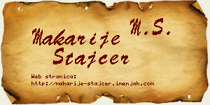 Makarije Štajcer vizit kartica